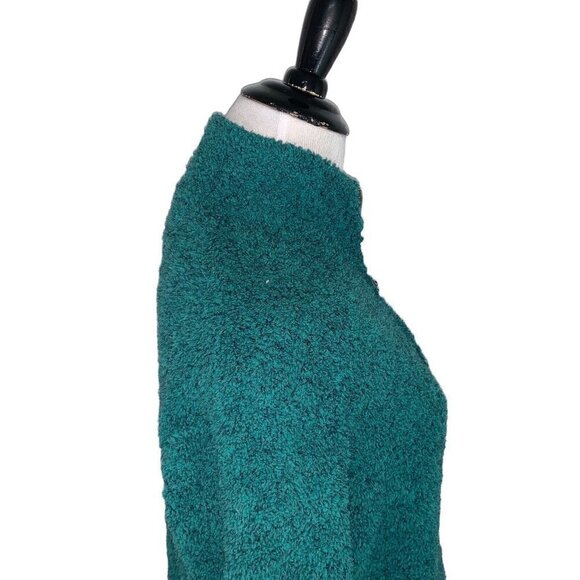 Natural Reflections Women's S Small 1/4 Zip Mock Neck Sweater Green Plush Soft - Picture 4 of 7
